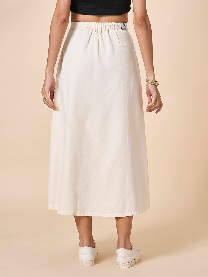 Style Quotient Women Off White A-Line Skirt - Image 4