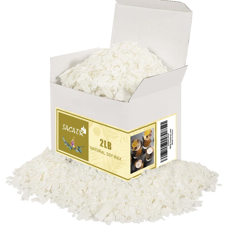 SACATR 2LB Soy Wax for Candle Making, 100% Soy Wax - Natural Candle Wax- No additives and Pure, Premium Quality Candle Wax for Candle Making - Image 1