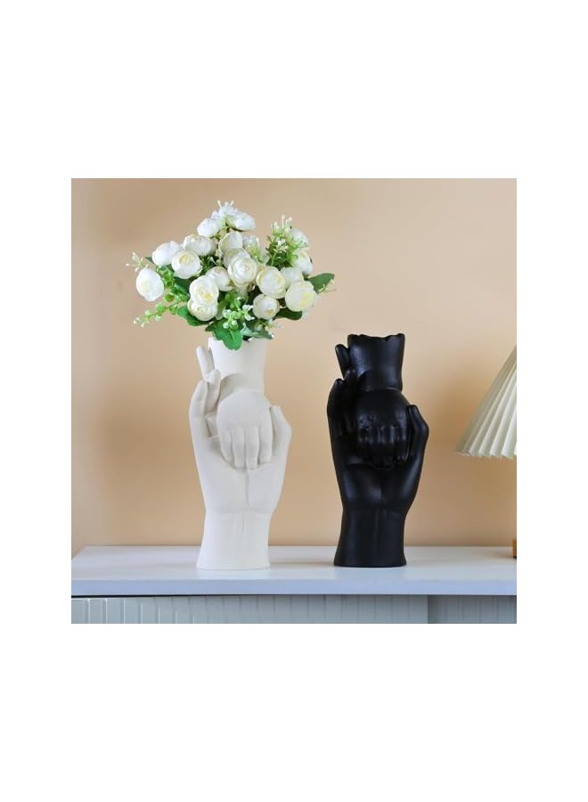 The Bros White Ceramic Vase, Modern Decoration Living Room, Table, Shelf, Bookcase, Mantel and Entrance Area, for Pampas Grass, Minimalist Vase, Large, Matte White - Image 5