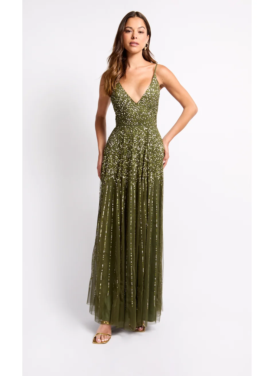 ليتل مسترس Strappy V-Neck Sequin Dress