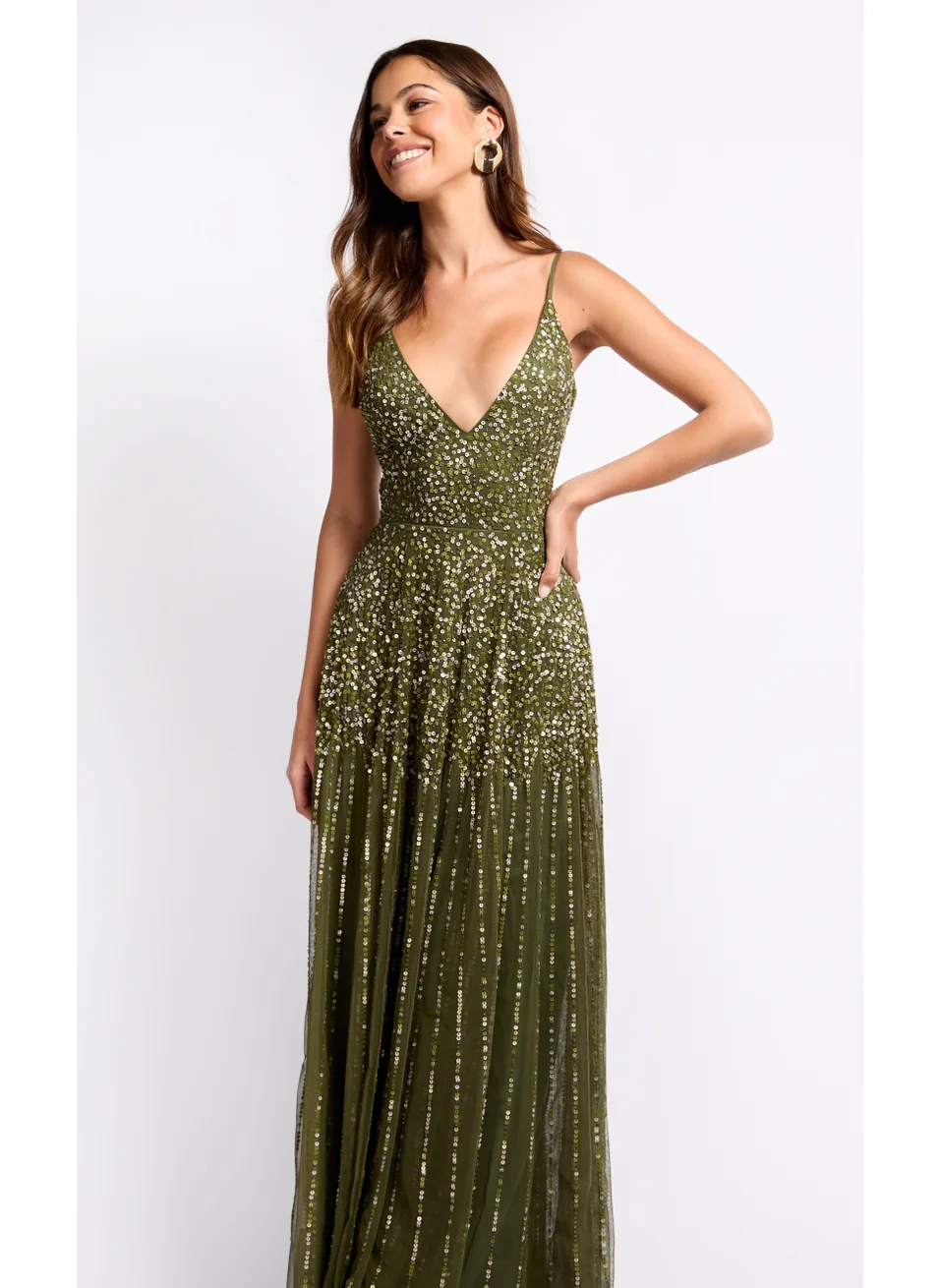 ليتل مسترس Strappy V-Neck Sequin Dress