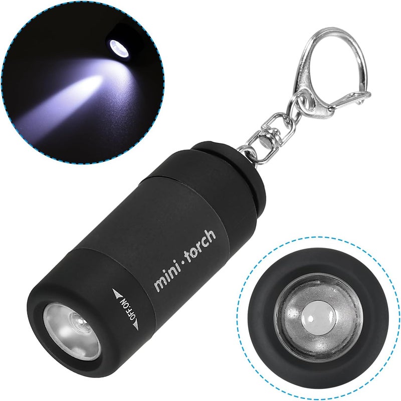 PATIKIL Mini Rechargeable LED Keychain Flashlight - 3 Pack EDC Portable Torch with USB Charging - Image 3