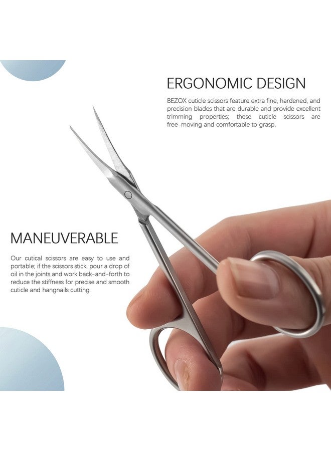 BEZOX Extra Fine Curved Cuticle Scissors, Super Thin Scissors for Cutical Care Only, Professional Manicure Small Scissors, Stainless Steel Cuticle Cutter, 1 pcs - Image 4
