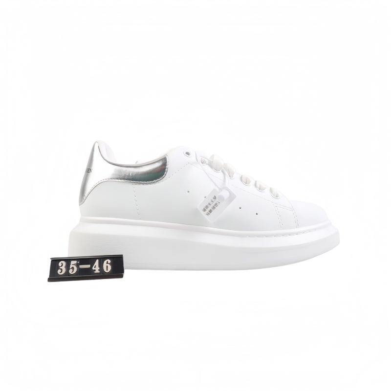 Classic White Unisex Couple Sneakers with 5cm Hidden Height Increase - Casual Low-Top Shoes for Men and Women
