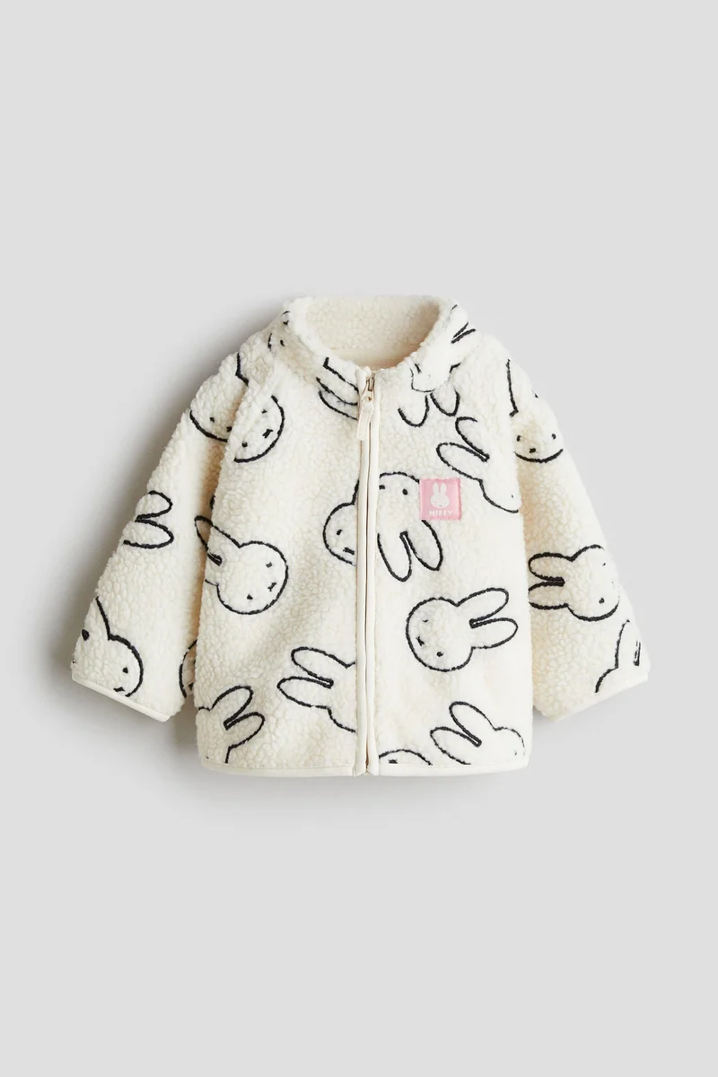 اتش اند ام جاكيت من نسيج تيدي مزيّن بطبعة