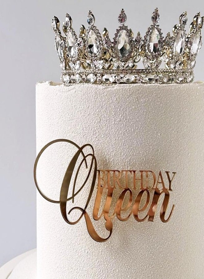 IPEWOEF 4pc My Queen Acrylic Birthday Cake Toppers - Queen Gold Cake Decor for Women's Birthday Cake Toppers & Party Supplies - Image 4