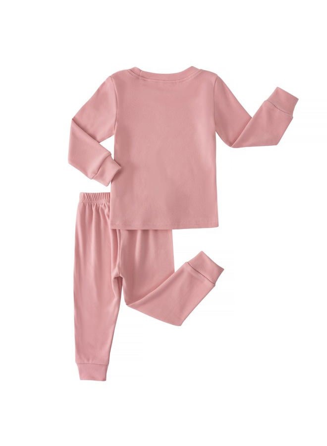 JWWN Kids Thermal Underwear Set Toddler Winter Base Layer Ultra Soft Long Johns for Big Girls (Pink,8Years) - Image 2
