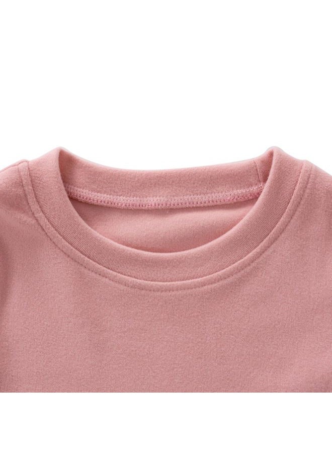 JWWN Kids Thermal Underwear Set Toddler Winter Base Layer Ultra Soft Long Johns for Big Girls (Pink,8Years) - Image 3