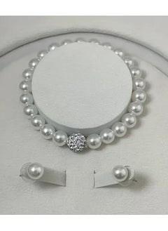 Home Clearance Sale 1pc Imitation Pearl Necklace + 1pc Bracelet + 2pcs Earrings Women's Bridal Jewelry Set Suitable for Dance, Wedding and Party or Gift No Box  - Image 3