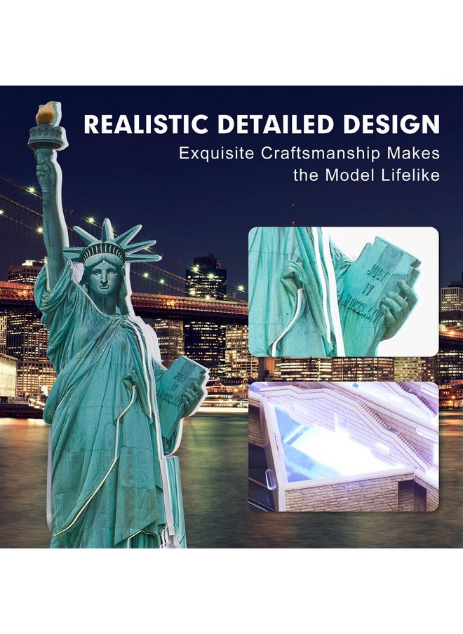 CubicFun - 3D Puzzle Led Statue Of Liberty With Colorful Lights 3D Puzzles For Adults Model Kits New York Building Crafts For Adults Brain Teaser Architecture Desk Puzzle Gifts For Women Men - Image 1