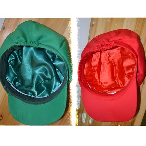 COSTOYFUN 2pack Costume Hats Anime Halloween Copslay Unisex Adult Cosplay Cap (Red and Green) - Image 3