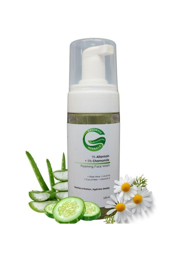 Greenviv 1% Allantoin + 5% Chamomile Hydro-Glow Foaming Face Wash | Gently Hydrates, Soothes & Refreshes Skin | 125ml - Image 1