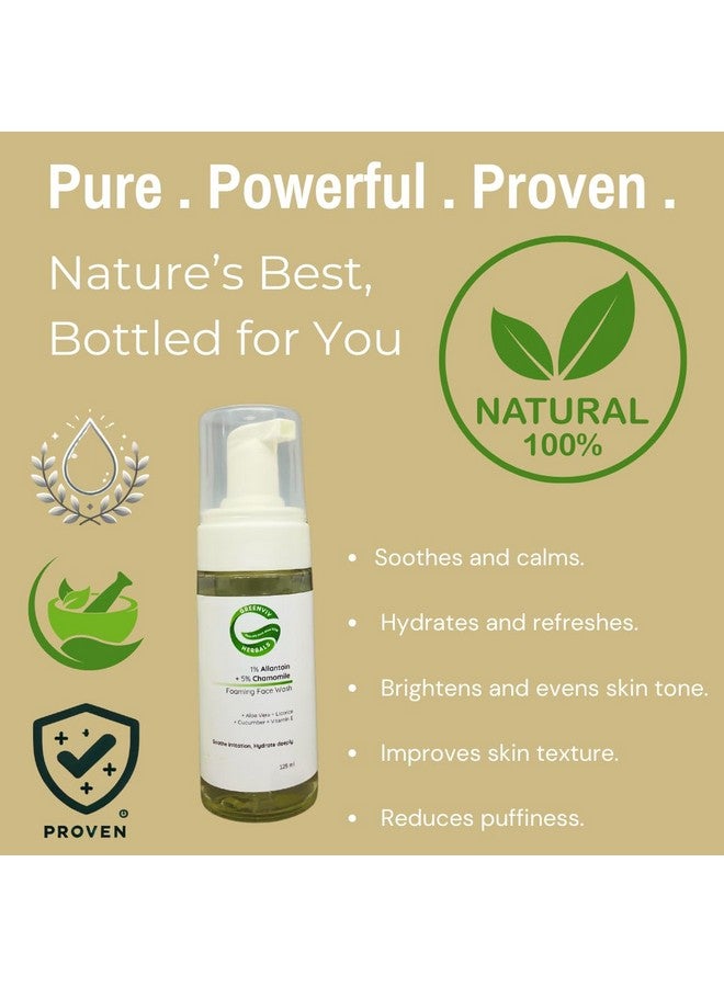 Greenviv 1% Allantoin + 5% Chamomile Hydro-Glow Foaming Face Wash | Gently Hydrates, Soothes & Refreshes Skin | 125ml - Image 2