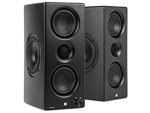Monoprice Monolith Powered Desktop Speakers - 100-Watt with Optical and USB Inputs, Subwoofer Output, Bluetooth aptX HD, Remote Control Included, for PCs and Laptops, Black, MTM-100 - Image 1