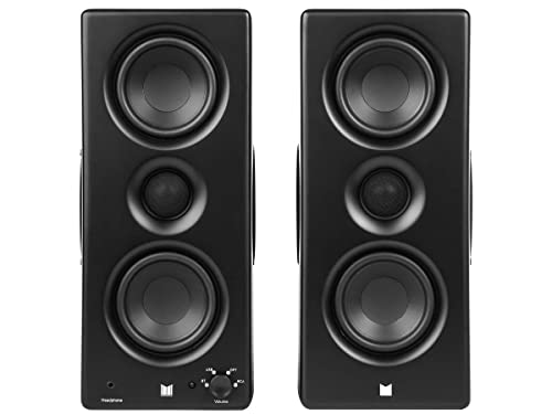 Monoprice Monolith Powered Desktop Speakers - 100-Watt with Optical and USB Inputs, Subwoofer Output, Bluetooth aptX HD, Remote Control Included, for PCs and Laptops, Black, MTM-100 - Image 2