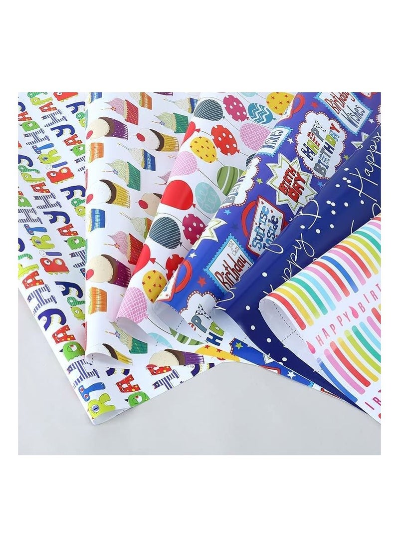 Royal Polar ROYAL POLAR  wrapping paper gift wrap paper set included 6 kraft paper 50x70cm with 2 rolls of 5m rope, one sticker, one roll of double sided tape  - Image 4