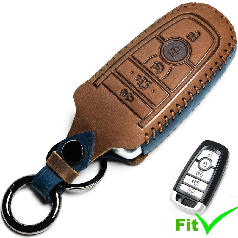 LYGKMU Cover Compatible with Ford Key Fob Case Suit for Keyless Remote Controlï¼ˆA-Brownï¼‰ - Image 2