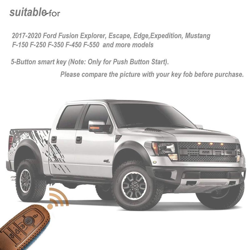 LYGKMU Cover Compatible with Ford Key Fob Case Suit for Keyless Remote Controlï¼ˆA-Brownï¼‰ - Image 4