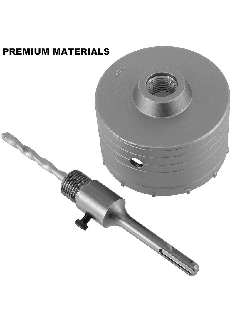 SHEUTSAN SHEUTSAN 394 Inch Concrete Hole Saw 100mm Metal Hole Saw Cutter SDS Plus Shank Drill Bit for Wall Concrete Brick Stone Cement  - Image 4