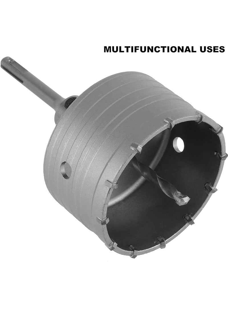 SHEUTSAN SHEUTSAN 394 Inch Concrete Hole Saw 100mm Metal Hole Saw Cutter SDS Plus Shank Drill Bit for Wall Concrete Brick Stone Cement  - Image 5