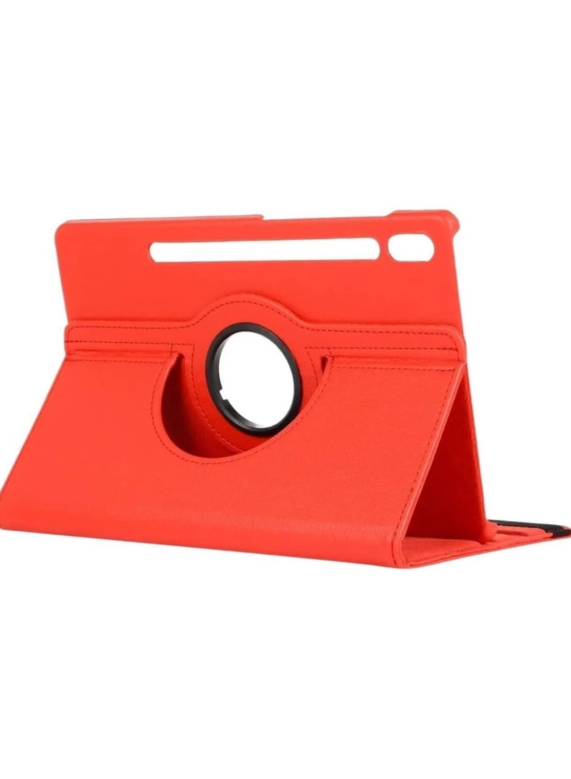 Tab S9 case 360° Rotating Case for Samsung Galaxy Tab S9  Multi-Angle Swiveling Slim Cover Auto Wake/Sleep PU Leather Hard Back Shockproof (Red)