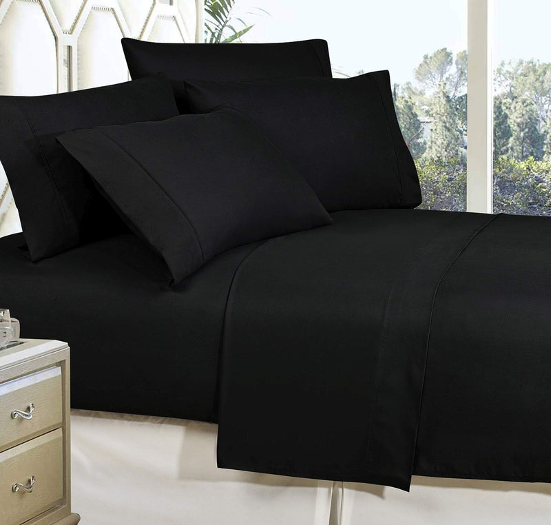 celine Linen Best  Softest  coziest Bed Sheets Ever 1800 Thread count Egyptian Quality Wrinkle-Resistant 3-Piece Sheet Set with Deep Pockets  Twin Black - Image 1