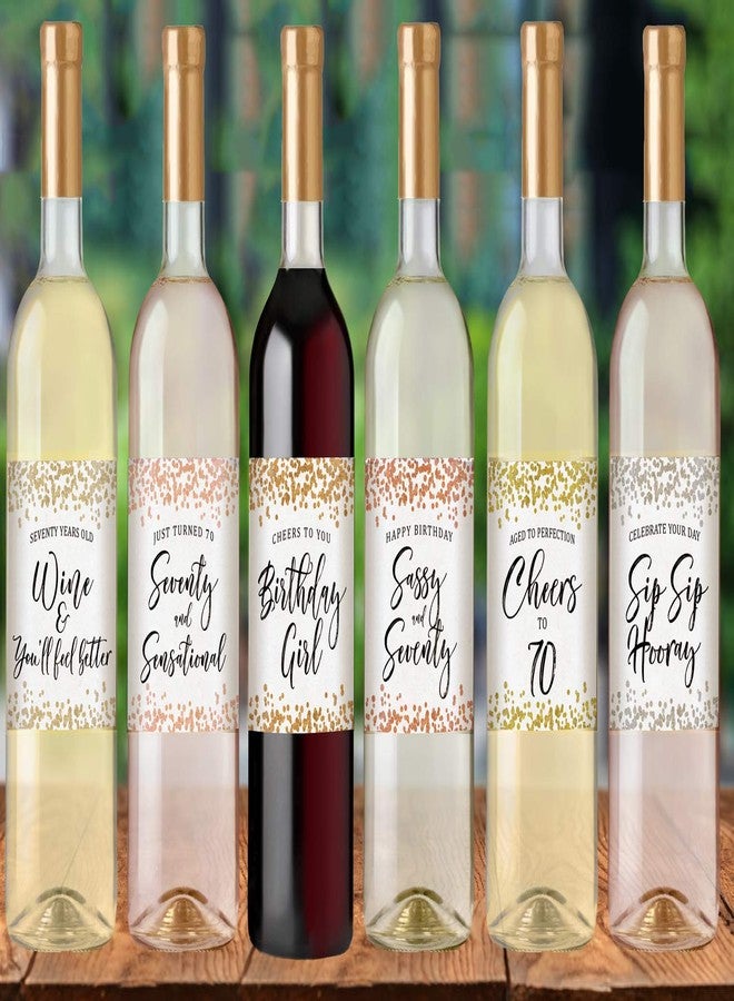 برينتد بارتي ملصقات زجاجات نبيذ مطبوعة لحفلات عيد الميلاد السبعين، مع قصاصات ورق ملونة، مجموعة من 6 قطع - Image 5