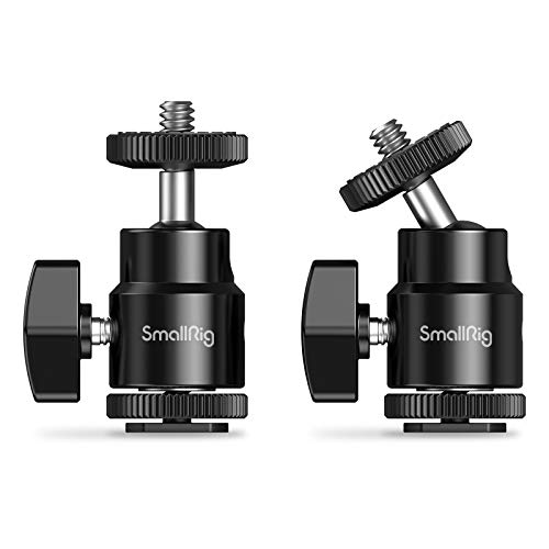 SmallRig 1/4" Camera Hot Shoe Mount, Ballhead Tripod with Additional 1/4" Screw, 2pcs Pack - 2059 - Image 1