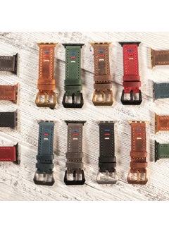 Vagave Apple Watch Band 42MM 44MM 45MM 49MM 3 / 4 / 5 / 6 / Se / 7 / 8 / Ultra / Ultra 2 Leather Band Leather Strap Green  - Image 3