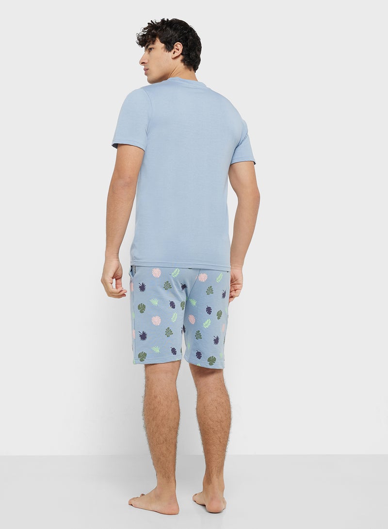 Seventy Five Mens Solid Tshirt Aop Shorts  - Image 2