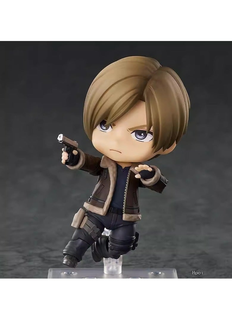 general Resident Evil 4 Remake Q Version Clay 2337 #Leon Scott, movable face-changing figure model for fans and friends, home decoration (10cm) - Image 2