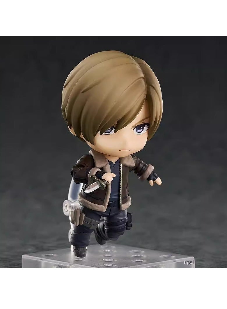general Resident Evil 4 Remake Q Version Clay 2337 #Leon Scott, movable face-changing figure model for fans and friends, home decoration (10cm) - Image 3