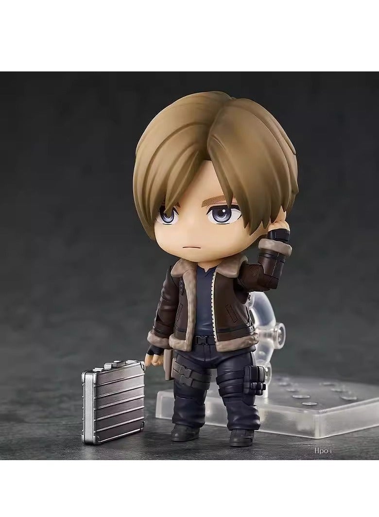 general Resident Evil 4 Remake Q Version Clay 2337 #Leon Scott, movable face-changing figure model for fans and friends, home decoration (10cm) - Image 4