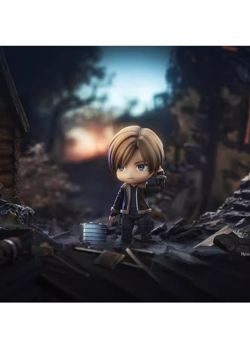 general Resident Evil 4 Remake Q Version Clay 2337 #Leon Scott, movable face-changing figure model for fans and friends, home decoration (10cm) - Image 5