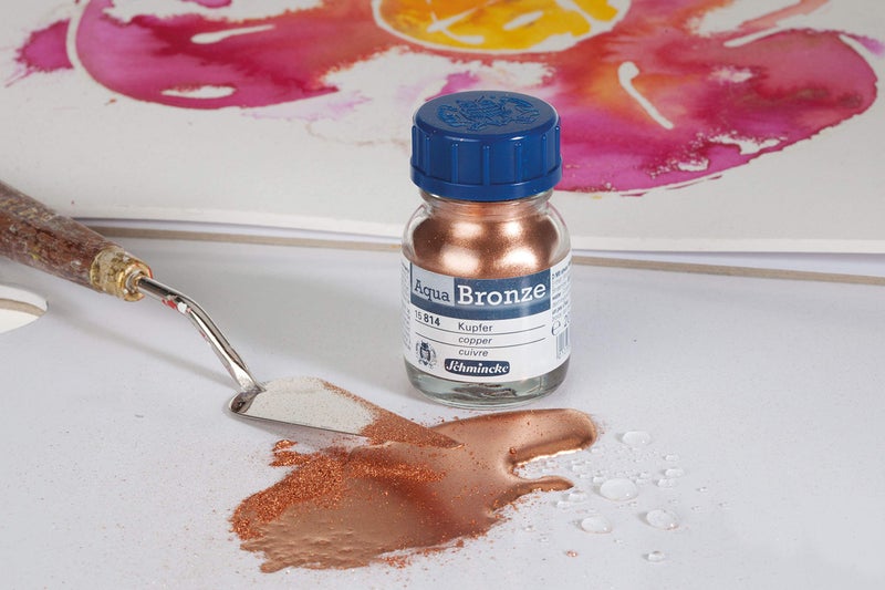 Schmincke - Aqua-Bronze, rich pale gold, 20 ml, 15 812 032, shiny metallic effects on gouache and watercolor paintings, paper, cardboard, painting board, canvas - Image 4