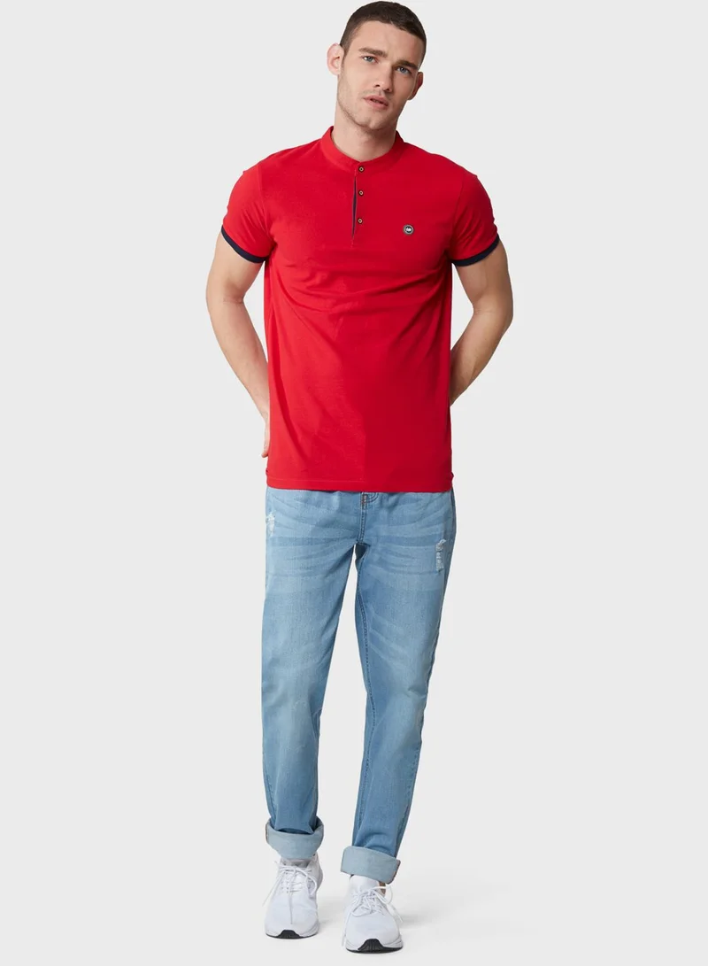 Blue Age Contrast Edge Polo