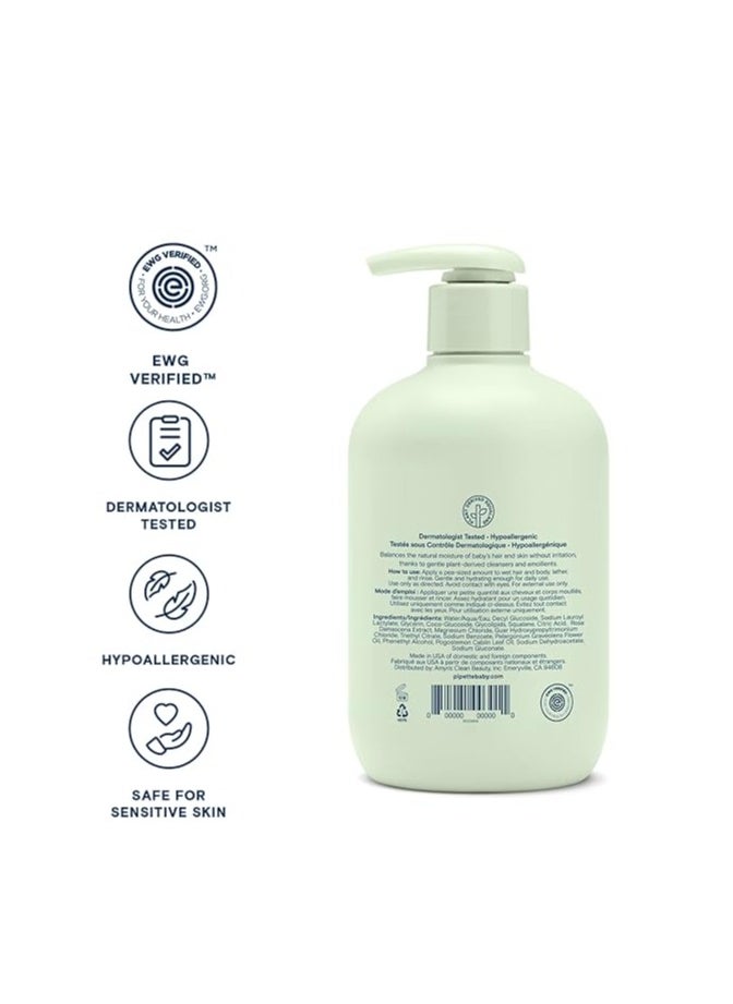 pipette Baby Shampoo and Body Wash - Fragrance Free, Tear-Free Bath Time, Hypoallergenic, Moisturizing Plant-Derived Squalane, New Formula, 11.8 fl oz  - Image 3