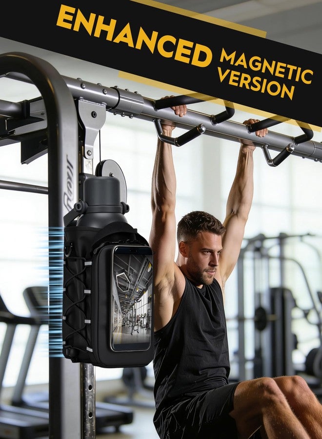 MKZ Magnetic Gym Bag for Men & Women - Strong Magnetic Phone Holder for Gym Equipment, Water Bottle Bag Crossbody with Phone Mount & Water Bottle Holder, Ideal for Workout, Running, Hiking, Travel - Image 3