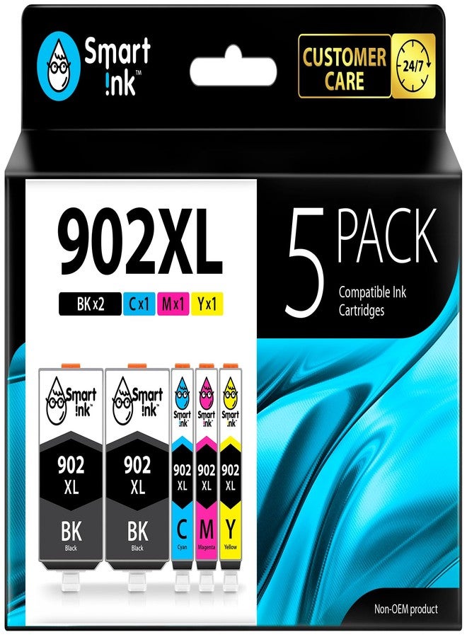 Smart Ink Compatible Ink Cartridge Replacement for HP 902XL 902XL (2 Black XL & C/M/Y XL 5 Combo Pack) to use with Officejet Pro 6978 6968 6974 6975 6960 Officejet 6951 6954 6956 6958 Printers - Image 1