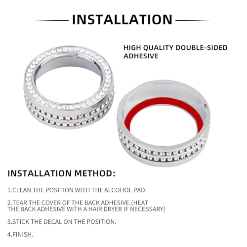 ZSJO Bling Central Control Driving Mode Knob,Crystal Interior Accessories Button Knob Covers Fits for Lincoln Aviator/Continental/Corsair/Navigator/Navigator L. - Image 3