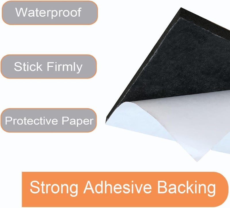 TYESMER 8 Pieces Black Neoprene Foam Anti Vibration Pads, Rubber Padding with Adhesive Backing, Rubber Insulation Anti-Vibration Pads (6 in X6 in X 1/4 in, 4) - Image 3