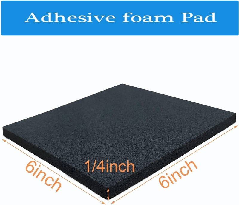 TYESMER 8 Pieces Black Neoprene Foam Anti Vibration Pads, Rubber Padding with Adhesive Backing, Rubber Insulation Anti-Vibration Pads (6 in X6 in X 1/4 in, 4) - Image 2