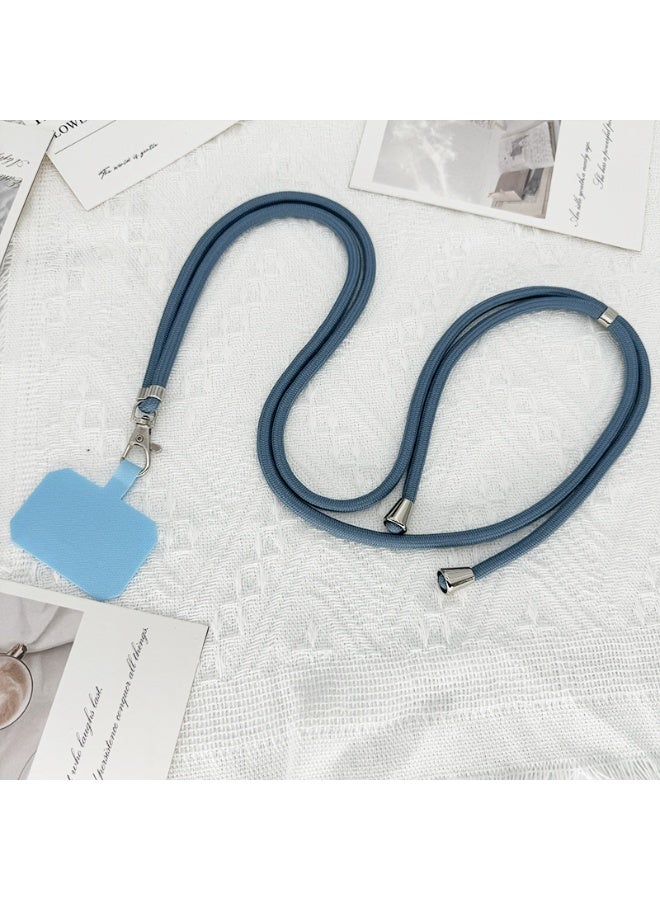NIBEMINENT Beaded Phone Lanyard, Anti Lost Removable Wrist Strap, Universal Cross Body Bracelet Pendant, Phone Keychain Lanyard,Far Peak Blue