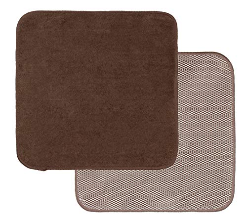 VeraSong Microfiber Dish Cloths Fast Drying Kitchen Cleaning Cloth Dish Rags Dust Cloths Ultra Absorbent Lint Free Washcloths with Poly Scrub Side 12inch x 12inch 8 Pack (Brown) - Image 4