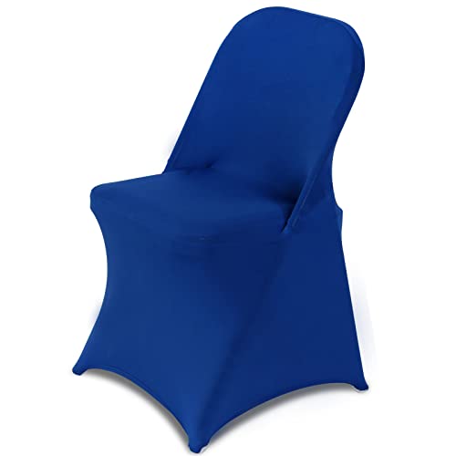 HAINARverS Folding Chair Covers for Wedding 10pcs Stretch Spandex Washable Fabric Chair Cover Decoration Chair Cover for Wedding Party Banquet Birthday Conference EventRoyal Blue 10 PCS