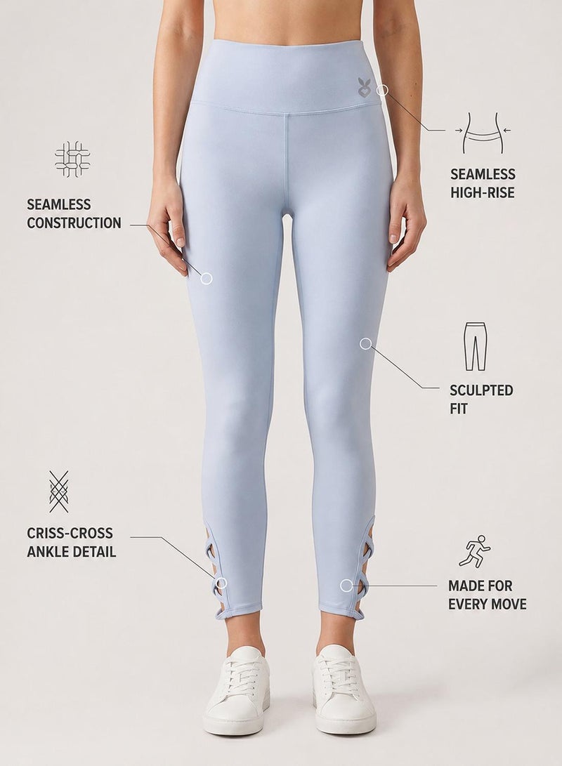 Cardio Bunny Women's Seamless Compression High-Waist Ankle Strap Seamless Leggings - Image 2