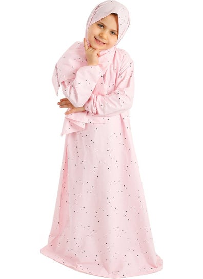Elanesa  Girl Child Practical Prayer Dress Zippered Sleeve Elastic Star Printed  - Image 1