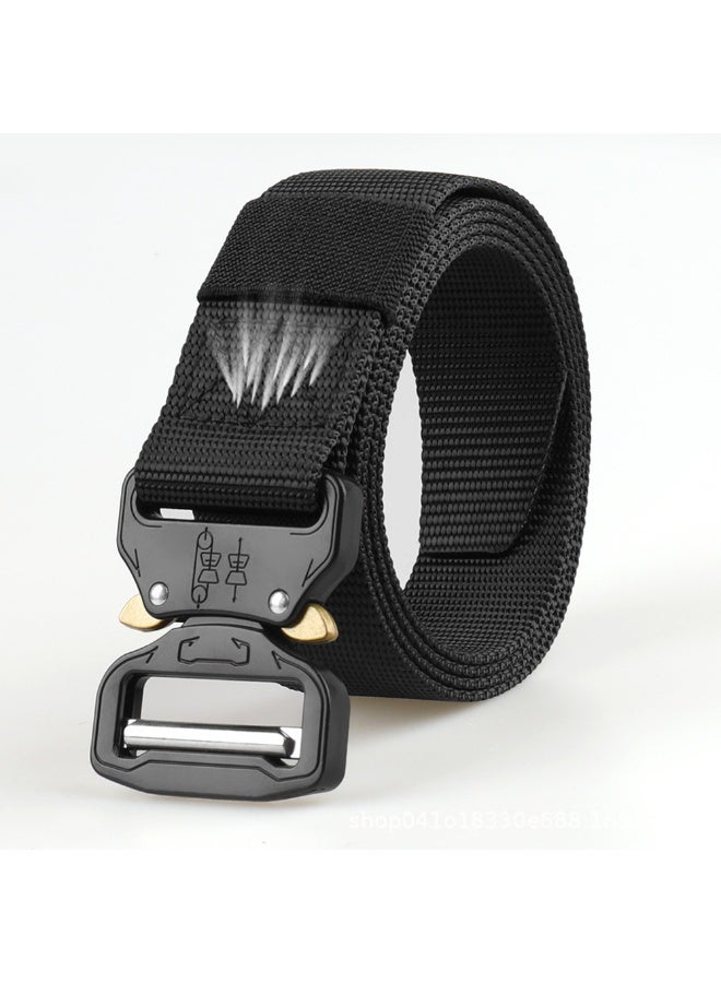Men Military Style Work Hiking Outdoor Tactical Belts Nylon Breathable Heavy Duty Quick Release Metal Buckle Waist Belt - Image 3
