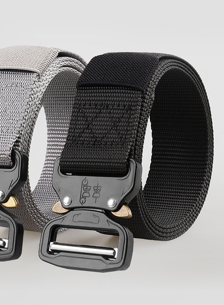 Men Military Style Work Hiking Outdoor Tactical Belts Nylon Breathable Heavy Duty Quick Release Metal Buckle Waist Belt - Image 5