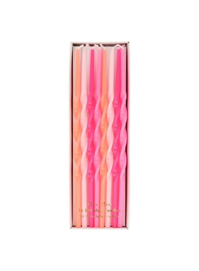 Meri Meri Pink Twisted Long Candles
